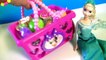 Elsa goes Shopping with Minnie Mouse Bowtastic Basket Food Velcro Set Fruit Bakery Cutting Playset