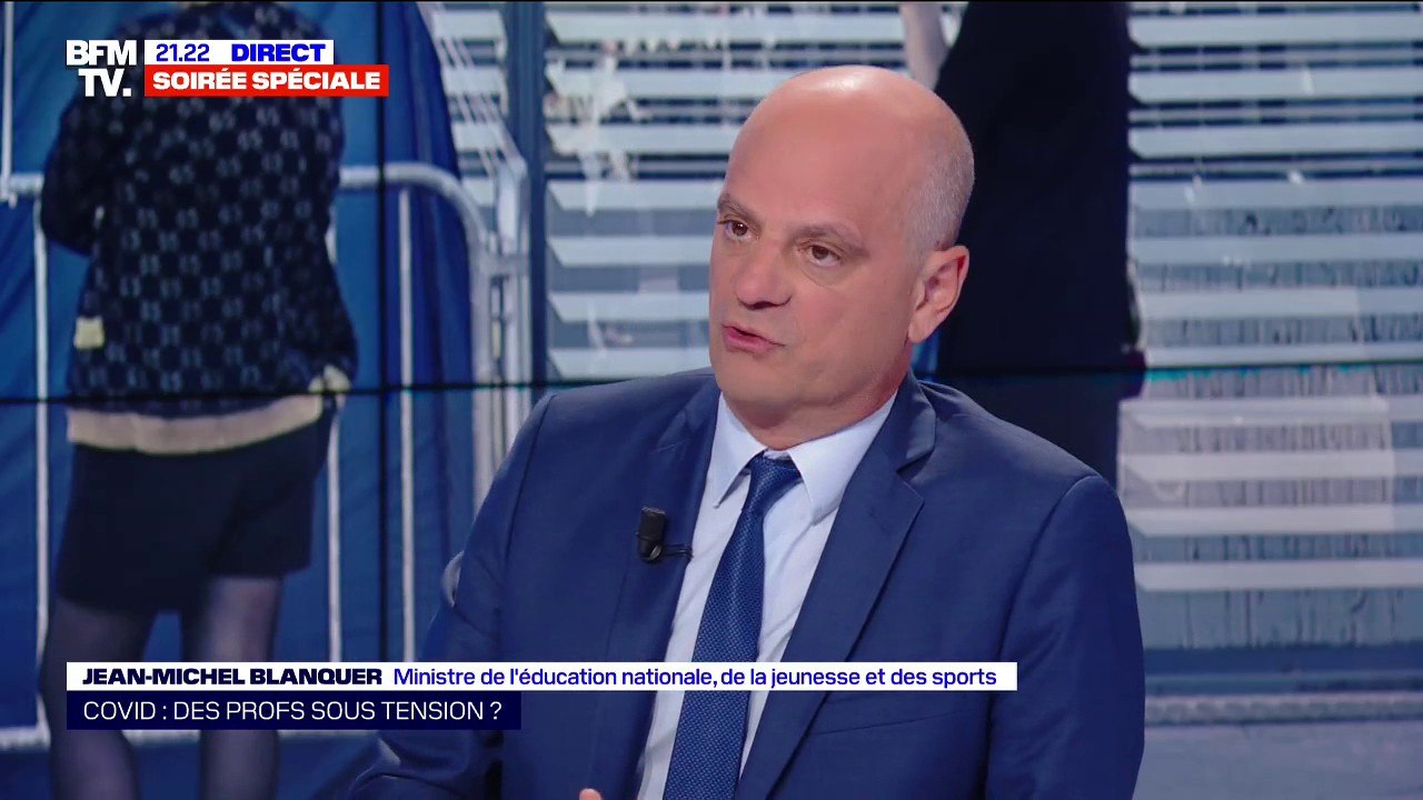 Jean-Michel Blanquer: "On ne peut pas dire que l'école est moins dure que le reste de la société" sur les règles sanitaires