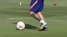 Barcelone - Premier entraînement de Messi sous l'ère Koeman