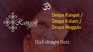Easy Deepa Rangoli with 11 dots  Deepam muggulu Easy Diwali rangoli Vilaku Kolam Rangoli Artworks