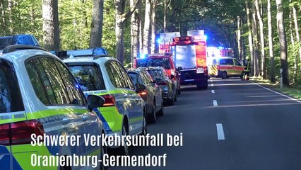 Schwerer Unfall auf Landstraße bei Oranienburg OT Germendorf, Autofahrerin tödlich verletzt