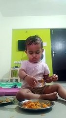Cutest Baby eating pasta