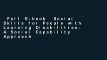 Full E-book  Social Skills for People with Learning Disabilities: A Social Capability Approach