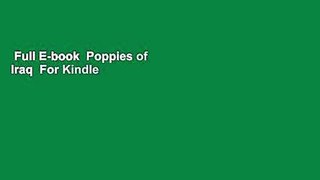 Full E-book  Poppies of Iraq  For Kindle