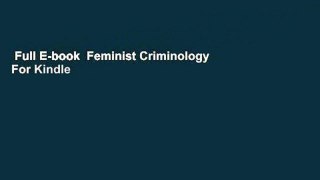 Full E-book  Feminist Criminology  For Kindle