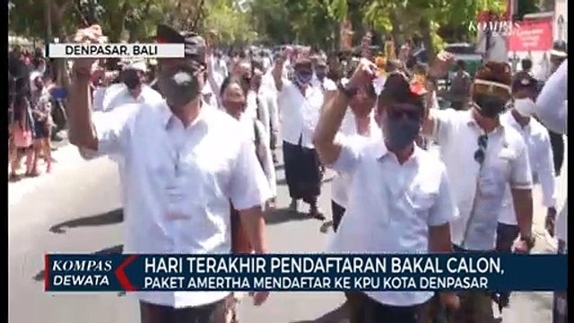 Hari Terakhir Pendaftaran Balon, Paket AMERTHA Mendaftar Ke KPU Kota Denpasar