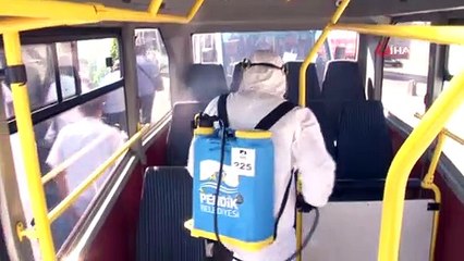 İstanbul’un en uzun minibüs hattına dezenfektan üniteleri yerleştirildi
