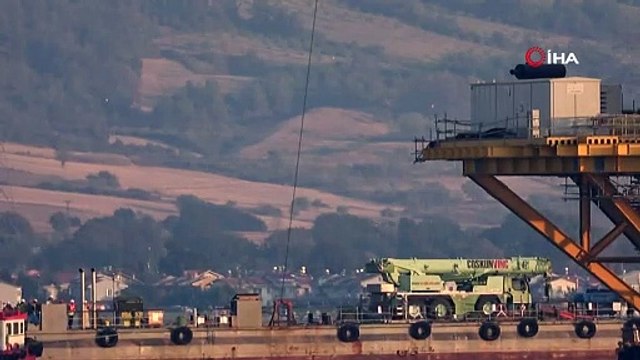 1915 Çanakkale Köprüsünde geçici çalışma halatı montajı başladı