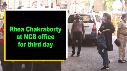 Rhea Chakraborty at NCB office for third day