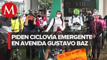 Con rodada, ciudadanos solicitan ciclopista emergente en Avenida Gustavo Baz