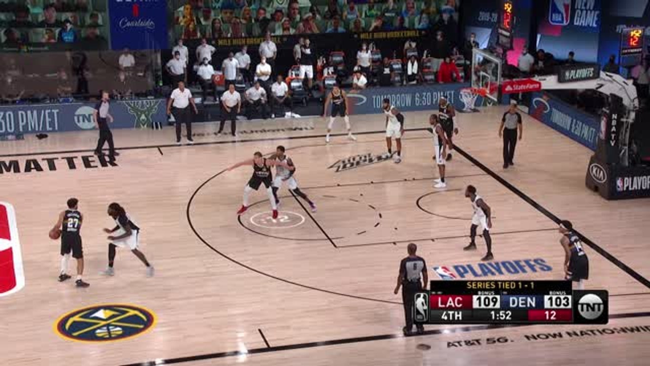 Kawhi's one finger block denies the Nuggets
