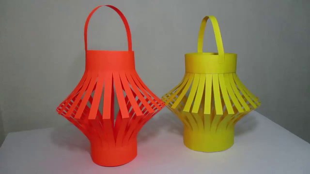 DIY Paper Lantern Basket Making | Home Decorating Ideas Using Paper | Craft Ideas for Home Decor with Paper | Paper Basket Craft Ideas Easy