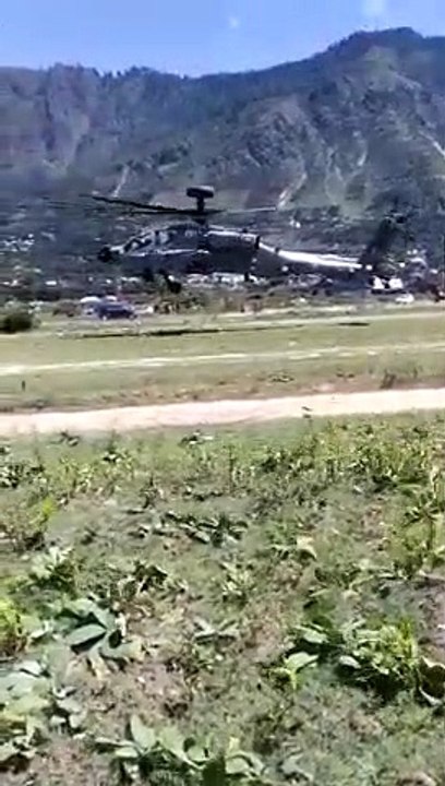 IAF'S  Apatche helicopter landing in Kishtwar