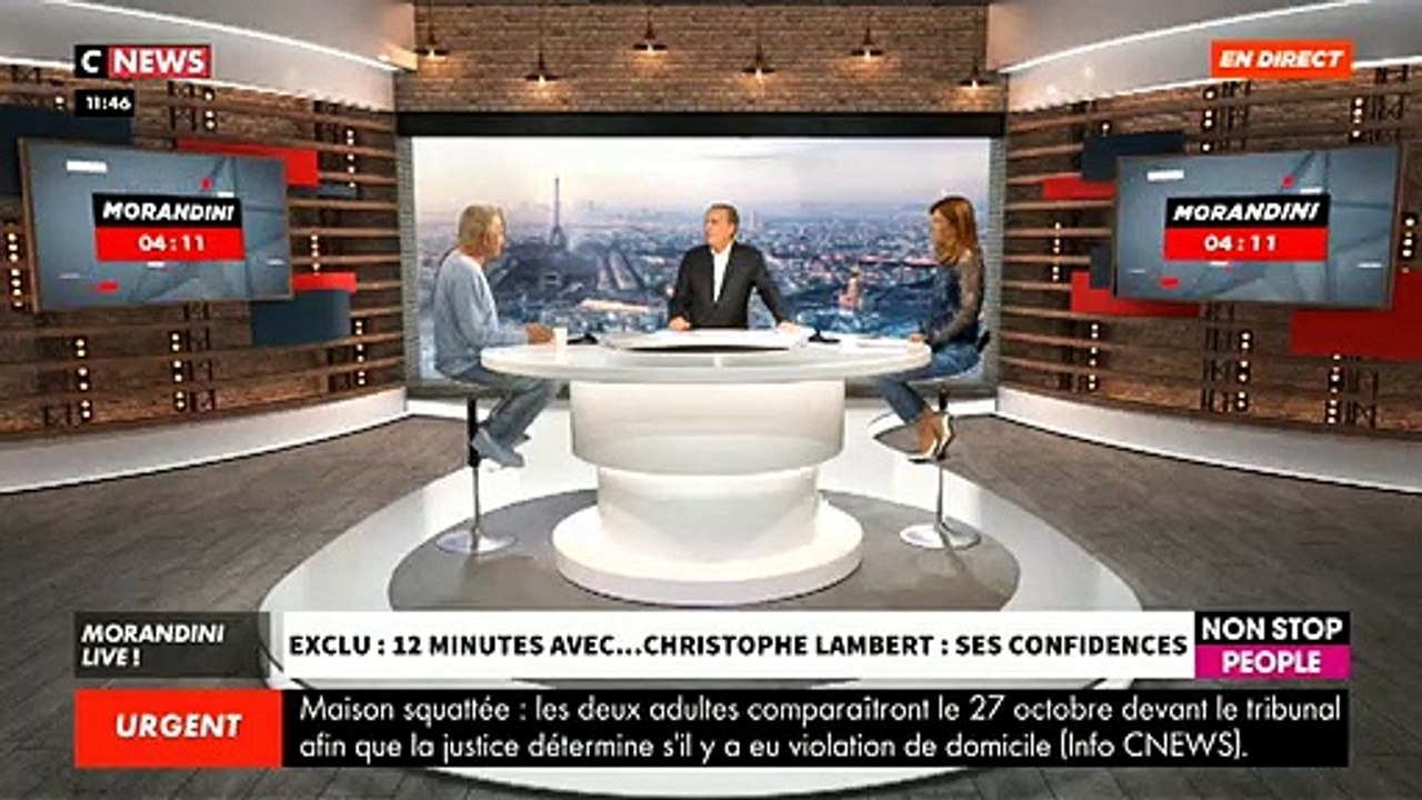 EXCLU - Christophe Lambert se confie sur ses addictions à l'alcool dans "Morandini Live": "C'est ma fille qui m'a sauvé, je me suis battu pour elle" - VIDEO