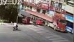 Scooter rider luckily survives after being run over by truck in China