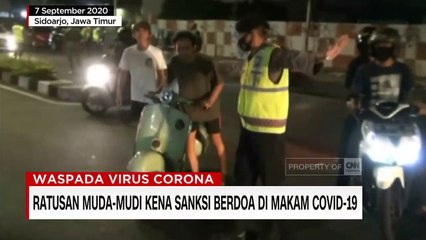 CNN Indonesia - Tak Pakai Masker, Disanksi Berdoa di Makam Covid-19