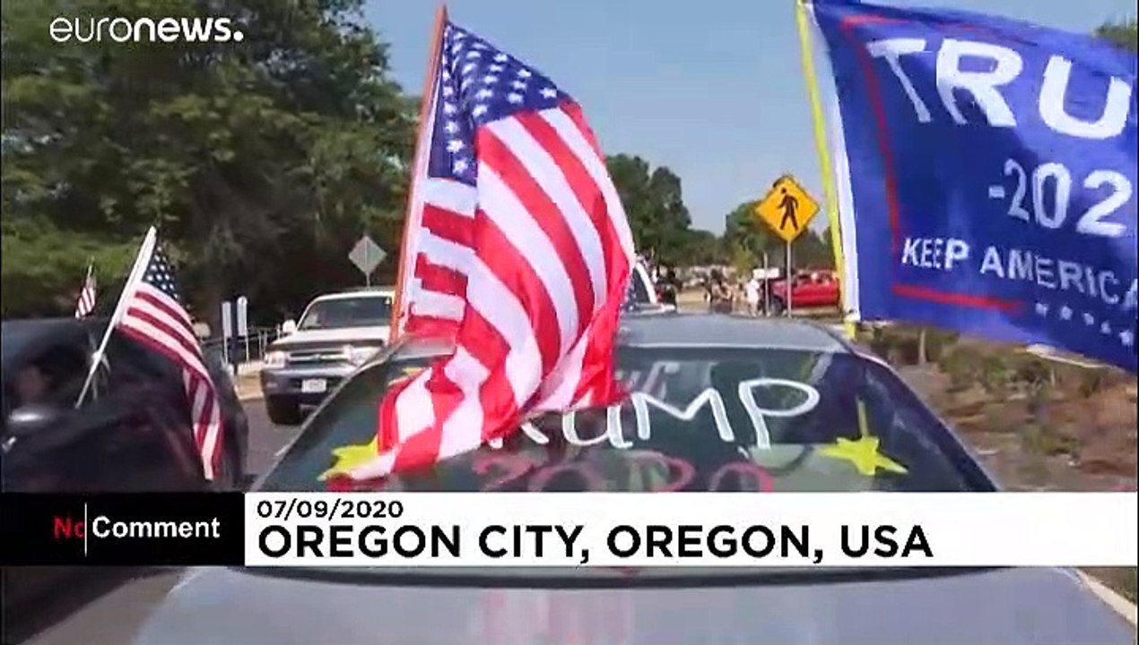 Trump supporters stage motorcade near Portland, Oregon