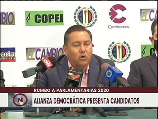 Alianza Democrática:  Unidad es fundamental para sacar adelante al país por el camino democrático