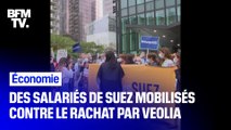 Les salariés de Suez se sont mobilisés ce mardi pour protester contre l’offre de rachat de Veolia