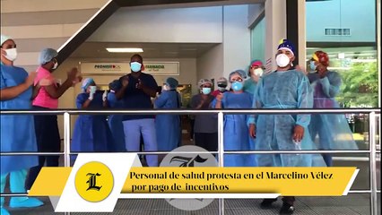 Personal de salud protesta en el Marcelino Vélez por pago de incentivos