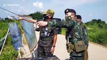 Thai soldiers patrol border with Myanmar amid Covid-19 fears