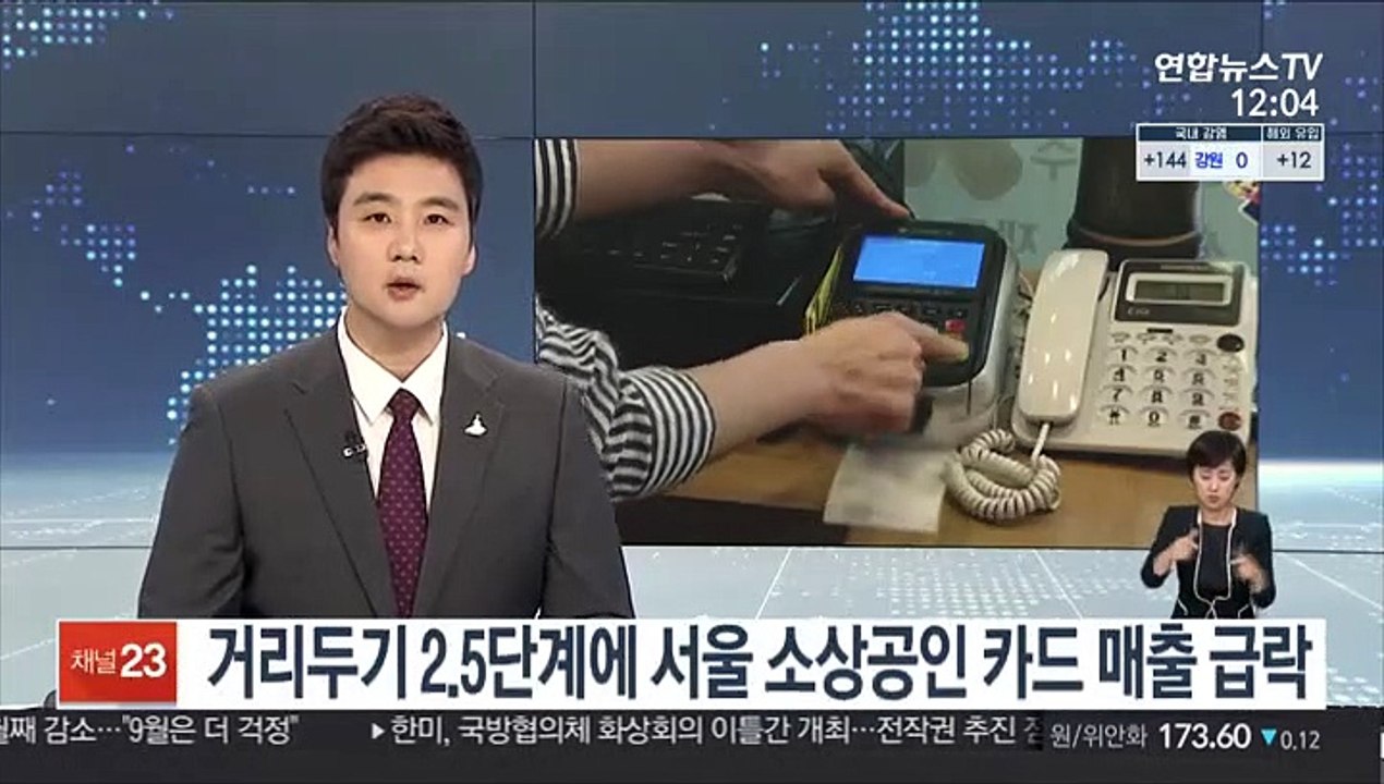 거리두기 2.5단계에 서울 소상공인 카드 매출 급락