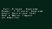 Full E-book  Supreme Power: 7 Pivotal Supreme Court Decisions That Had a Major Impact on America