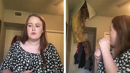 Sa mère passe à travers le plafond pendant qu'elle chante