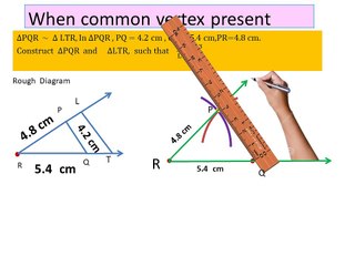 Geometric Construction /chapter 4, 4.1/ when commom vertex present/how to draw similar triangls