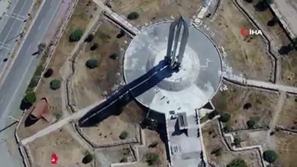 Anıt Müzesi'ndeki restorasyon çalışmaları böyle görüntülendi