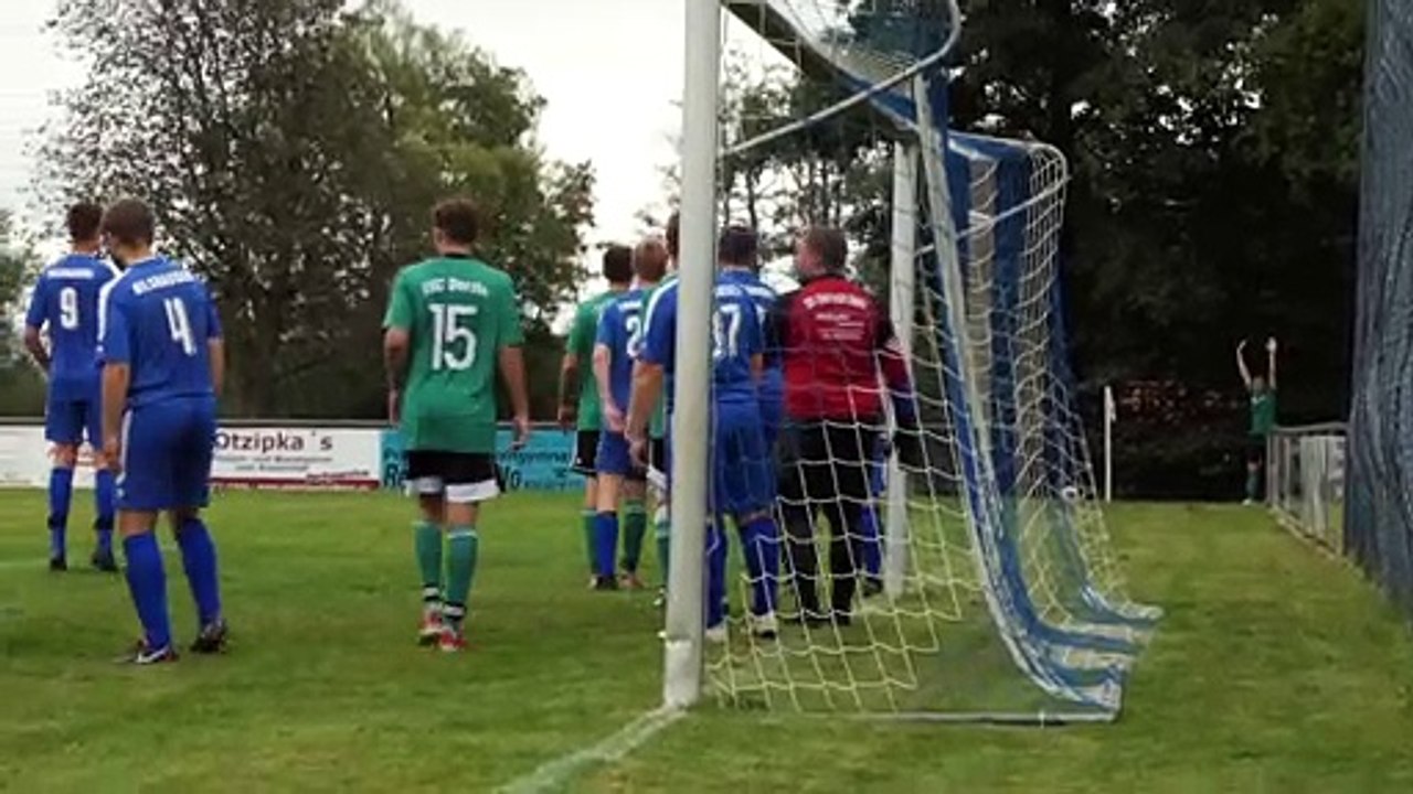 Das 0:2 für Dorste beim SV Bilshausen II durch Alexander Duda