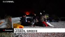 Lesbos' migrants sleep on the streets after fire at Moria camp