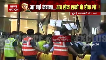 Kangana gets support from Karani Sena at airport