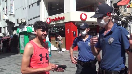 Taksim'de maske ve sosyal mesafe denetiminde şok sözler: “Param var cezayı öderim”