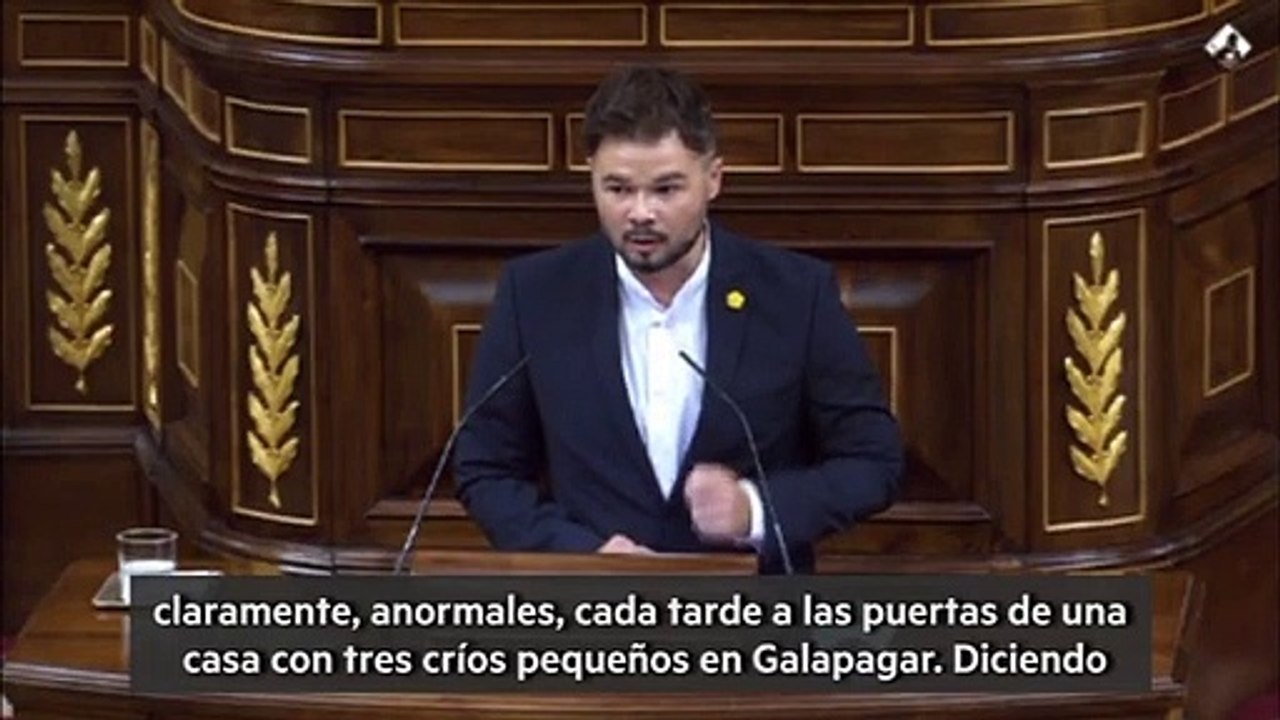 Gabriel Rufián pide a Vox que condene los ataques a Pablo Iglesias e Irene Montero