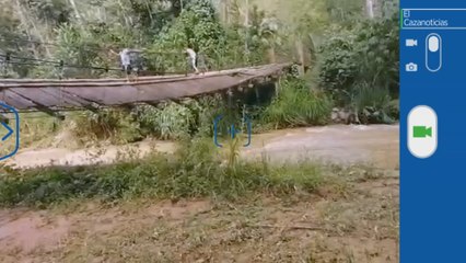 El Cazanoticias: en Santander, denuncian peligroso puente colgante