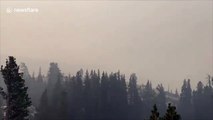 Yosemite National Park covered with creek fire smoke