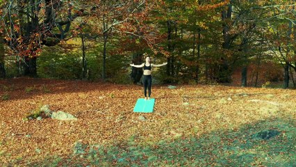 Young Woman - Pilates Workout - Nature - yoga