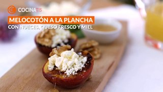 MELOCOTÓN A LA PLANCHA con queso fresco y miel  ¡UN DESAYUNO MUY RÁPIDO DE PREPARAR! - Cocinatis