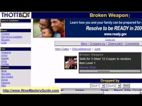 World Of Warcraft - Finding Items in Thottbot Part 2