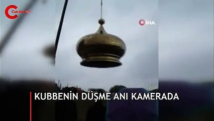 Rusya'da inşaat halindeki kilisenin kubbesi vinçten düştü