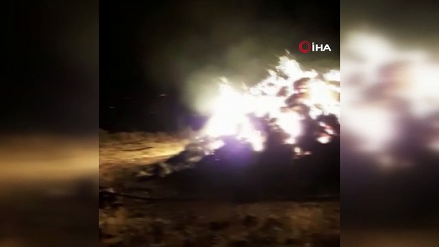 Kars’ta 7 ton ot yanarak kül oldu