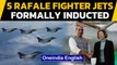 5 Rafale Jets formally inducted today in the Indian Air Force fleet at Ambala airbase|Oneindia News