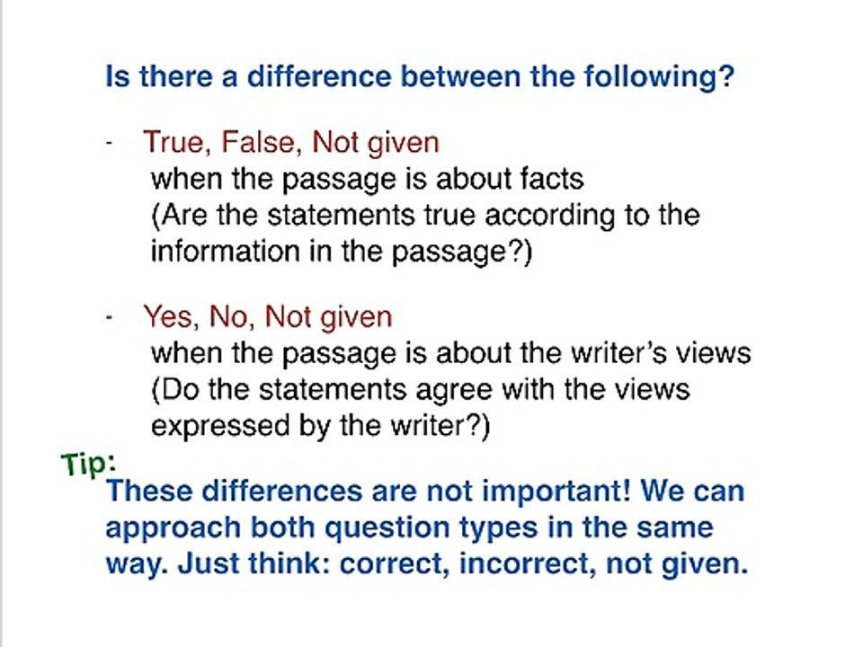 IELTS Reading Lesson 3 - True False Not Given Question