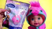 Little Mommy Bubbly Bathtime Baby Doll taking a Bath with FROZEN Bath Bombs ディズニー バスボール 入浴剤