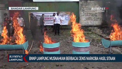 BNNP Lampung Musnahkan Berbagai Jenis Narkoba Hasil Sitaan