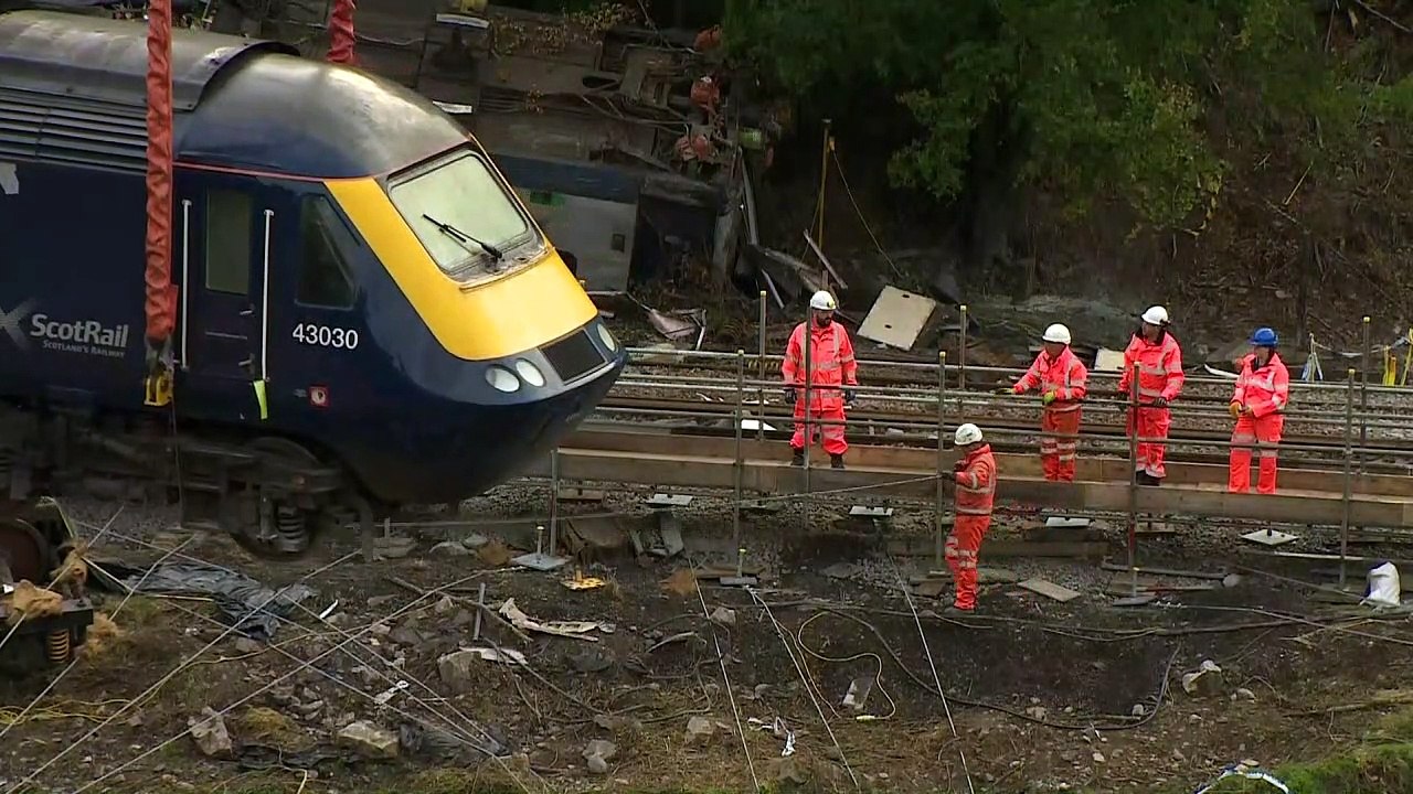 Stonehaven train removed from rails