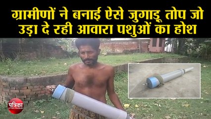 ग्रामीणों ने बनाई ऐसे जुगाड़ू तोप जो उड़ा दे रही आवारा पशुओं का होश