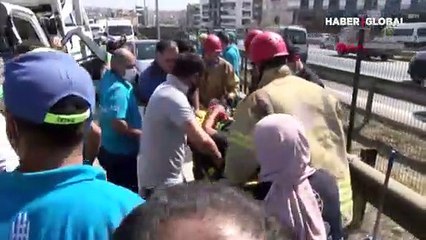 Pendik'te feci kaza... 5 araç birbirine girdi