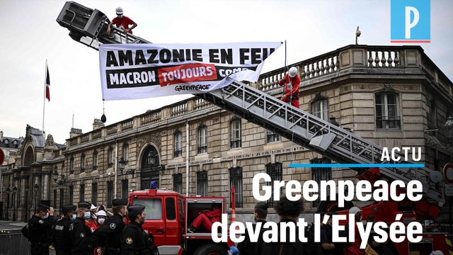 Greenpeace devant l'Elysée pour dénoncer l'inaction de Macron contre « l'Amazonie en feu »